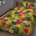 Tropical Exotic Hawaiian Pattern Print Quilt Bed Set