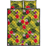 Tropical Exotic Hawaiian Pattern Print Quilt Bed Set