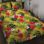 Tropical Exotic Hawaiian Pattern Print Quilt Bed Set
