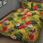 Tropical Exotic Hawaiian Pattern Print Quilt Bed Set