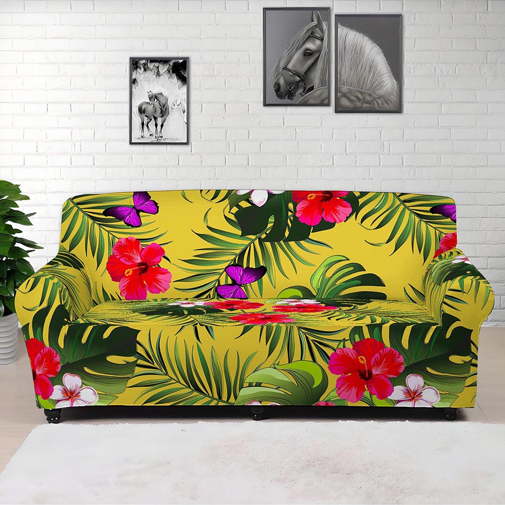 Tropical Exotic Hawaiian Pattern Print Sofa Cover