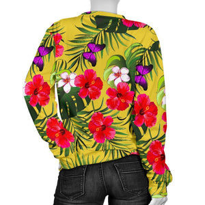 Tropical Exotic Hawaiian Pattern Print Women's Crewneck Sweatshirt GearFrost