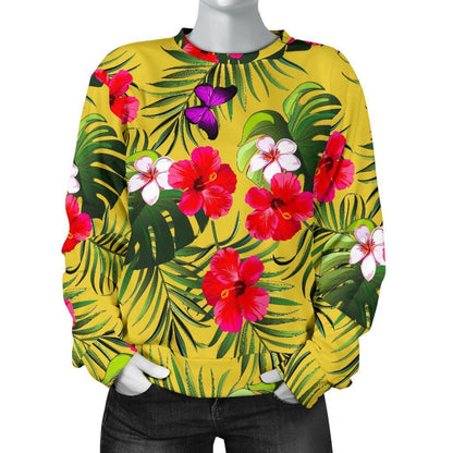 Tropical Exotic Hawaiian Pattern Print Women's Crewneck Sweatshirt GearFrost