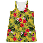 Tropical Exotic Hawaiian Pattern Print Women's Racerback Tank Top