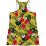 Tropical Exotic Hawaiian Pattern Print Women's Racerback Tank Top