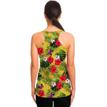 Tropical Exotic Hawaiian Pattern Print Women's Racerback Tank Top