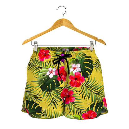 Tropical Exotic Hawaiian Pattern Print Women's Shorts