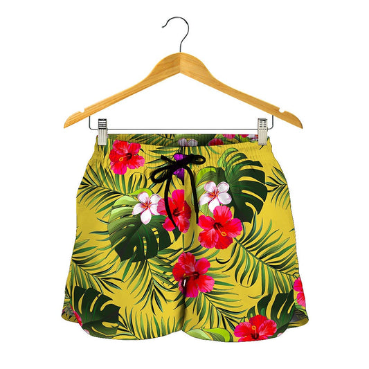 Tropical Exotic Hawaiian Pattern Print Women's Shorts