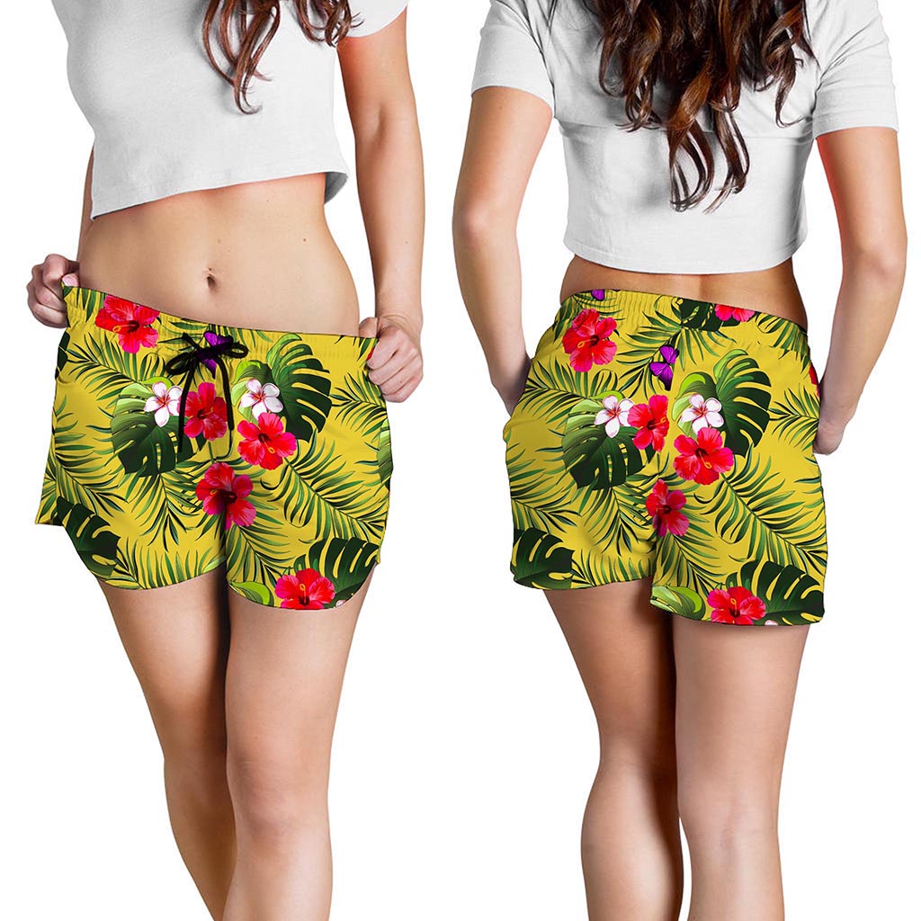 Tropical Exotic Hawaiian Pattern Print Women's Shorts