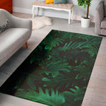 Tropical Fern Leaf Print Area Rug