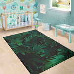 Tropical Fern Leaf Print Area Rug