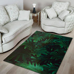 Tropical Fern Leaf Print Area Rug