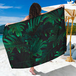 Tropical Fern Leaf Print Beach Sarong Wrap