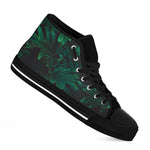 Tropical Fern Leaf Print Black High Top Shoes