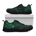 Tropical Fern Leaf Print Black Running Shoes