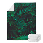 Tropical Fern Leaf Print Blanket