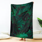 Tropical Fern Leaf Print Blanket