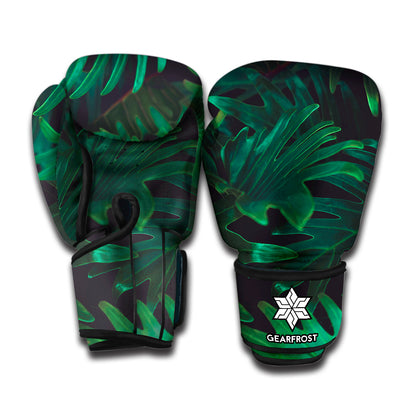 Tropical Fern Leaf Print Boxing Gloves