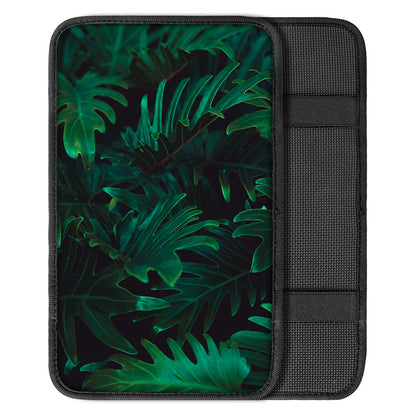 Tropical Fern Leaf Print Car Center Console Cover