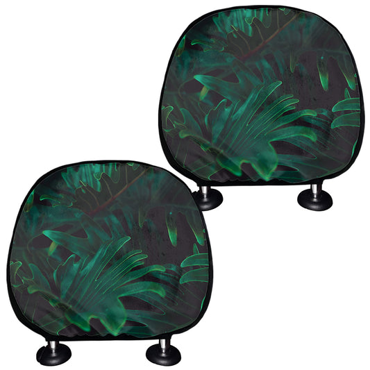 Tropical Fern Leaf Print Car Headrest Covers