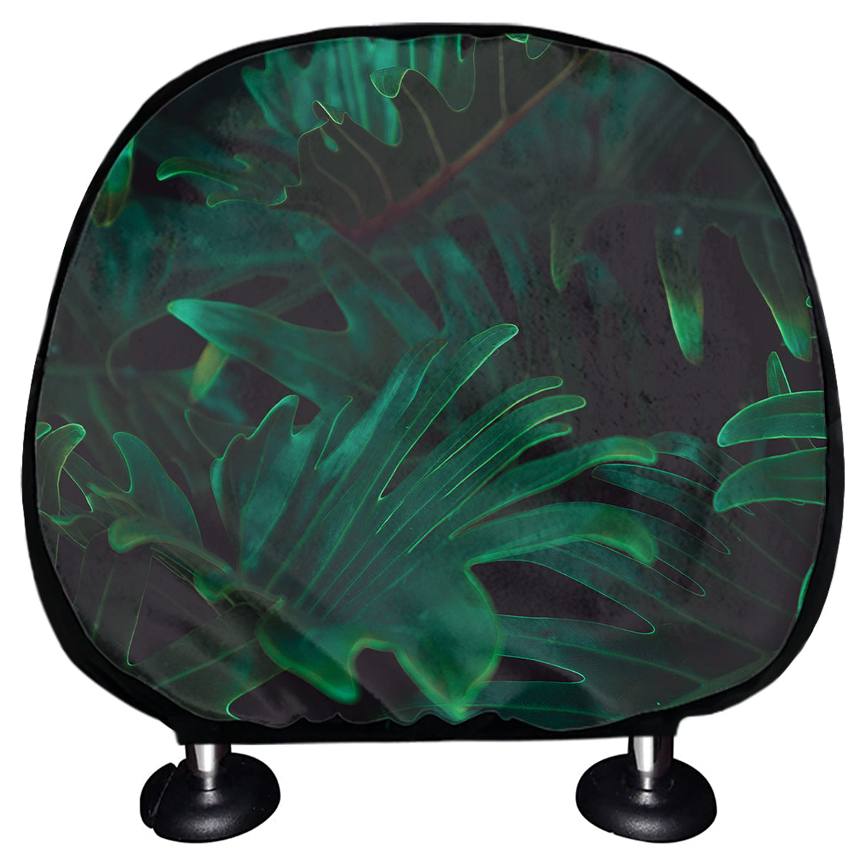 Tropical Fern Leaf Print Car Headrest Covers