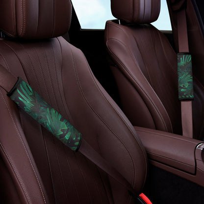 Tropical Fern Leaf Print Car Seat Belt Covers