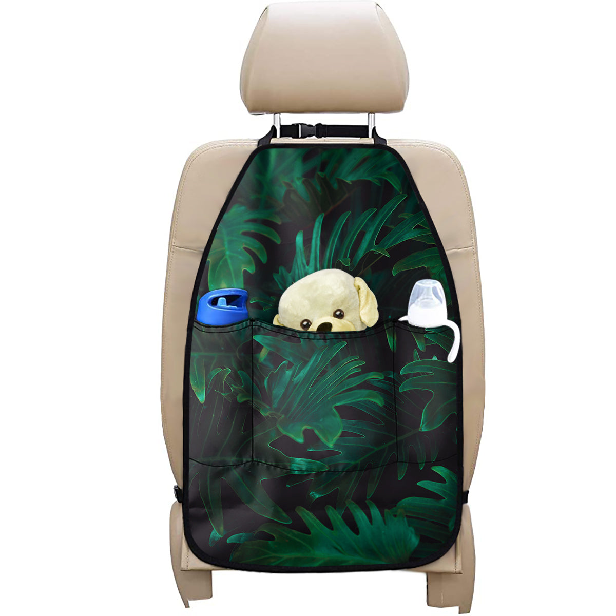 Tropical Fern Leaf Print Car Seat Organizers