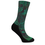 Tropical Fern Leaf Print Crew Socks