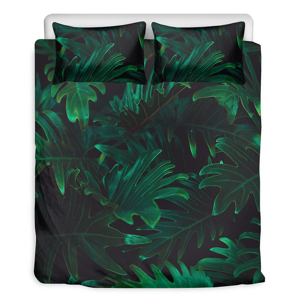 Tropical Fern Leaf Print Duvet Cover Bedding Set