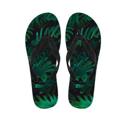 Tropical Fern Leaf Print Flip Flops