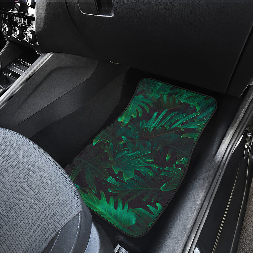Tropical Fern Leaf Print Front and Back Car Floor Mats
