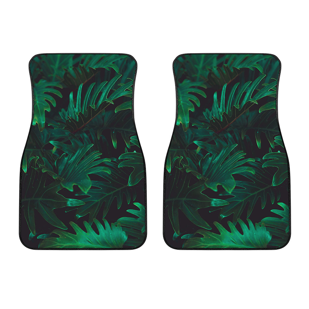 Tropical Fern Leaf Print Front Car Floor Mats