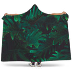 Tropical Fern Leaf Print Hooded Blanket