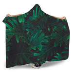 Tropical Fern Leaf Print Hooded Blanket