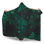 Tropical Fern Leaf Print Hooded Blanket