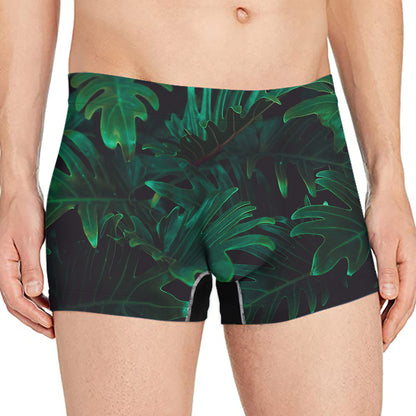 Tropical Fern Leaf Print Men's Boxer Briefs