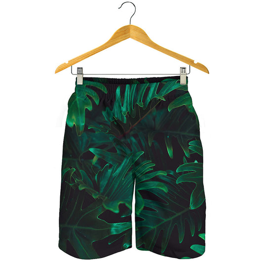 Tropical Fern Leaf Print Men's Shorts