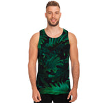 Tropical Fern Leaf Print Men's Tank Top