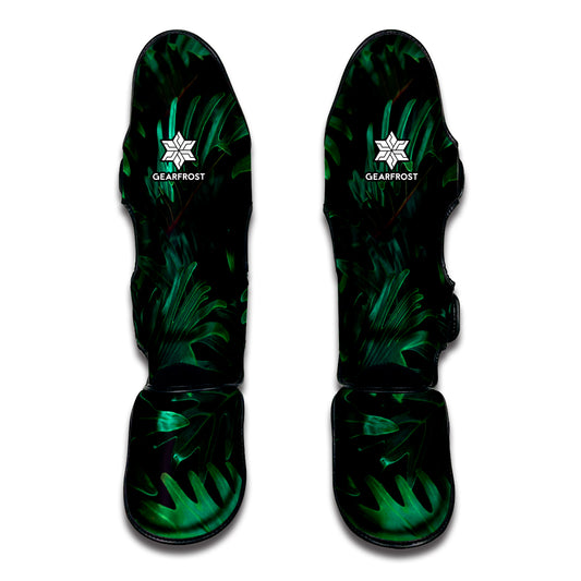 Tropical Fern Leaf Print Muay Thai Shin Guard