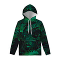 Tropical Fern Leaf Print Pullover Hoodie