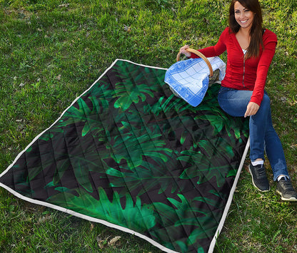 Tropical Fern Leaf Print Quilt