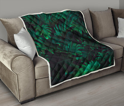 Tropical Fern Leaf Print Quilt
