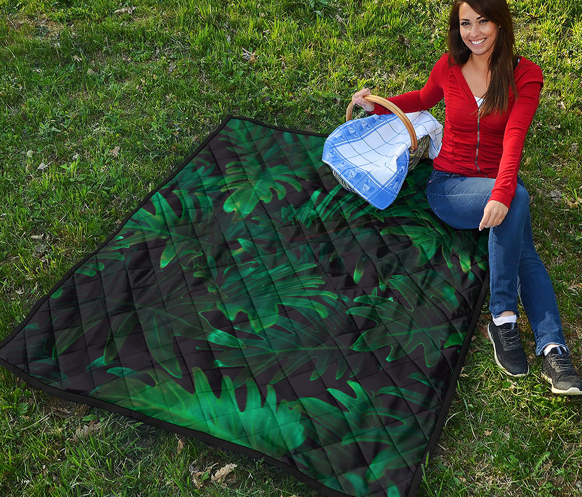 Tropical Fern Leaf Print Quilt