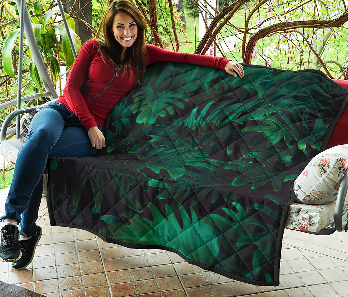 Tropical Fern Leaf Print Quilt