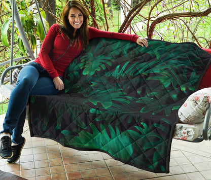 Tropical Fern Leaf Print Quilt