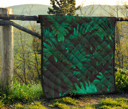 Tropical Fern Leaf Print Quilt