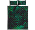Tropical Fern Leaf Print Quilt Bed Set