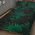 Tropical Fern Leaf Print Quilt Bed Set