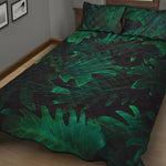 Tropical Fern Leaf Print Quilt Bed Set
