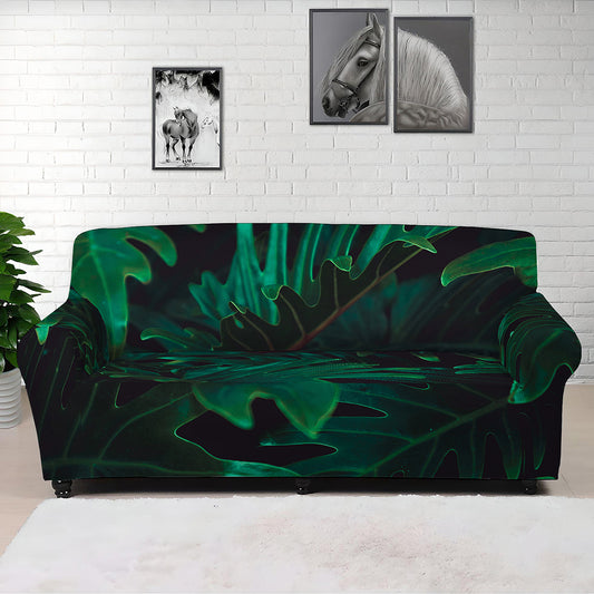 Tropical Fern Leaf Print Sofa Cover